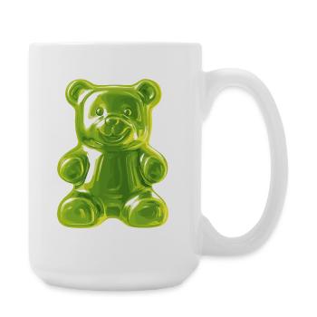 Grüner Gummibärchen - Große Tasse 440 ml - Weiß - Rechts