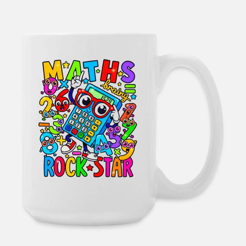 Math Rock Star Rechner Neon - Große Tasse 440 ml - Weiß