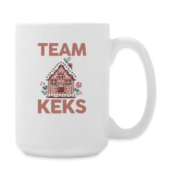 Weihnachtsmann Lebkuchenhaus Weihnachten - Große Tasse 440 ml - Weiß - Rechts