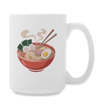 Ramen bowl noodles and egg - Large Mug 440 ml - white - Right