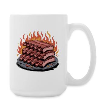 Feuergegrillte Rippchen Platte - Große Tasse 440 ml - Weiß - Rechts