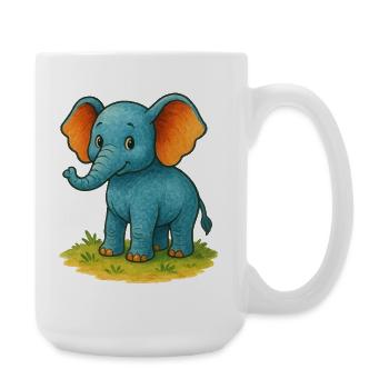 Elephant Comic - Large Mug 440 ml - white - Right