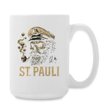 St Pauli Hamburg Paulianer Totenkopf Hafen Captain - Large Mug 440 ml - white - Right