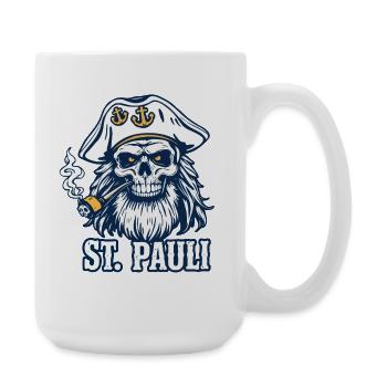 St Pauli Hamburg Paulianer Totenkopf Hafen Captain - Large Mug 440 ml - white - Right