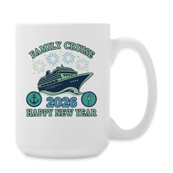 Family Cruise 2026 Happy New Year Celebration - Large Mug 440 ml - white - Right