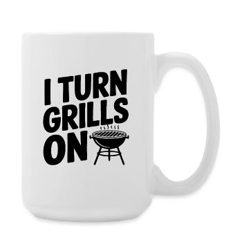 I Turn Grills On - Large Mug 440 ml - white - Right