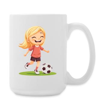 Joueur de football souriant - Grande tasse 440 ml - blanc - Droite