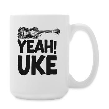 Hawaiian Ukulele Uke Yeah! Uke - Große Tasse 440 ml - Weiß - Rechts