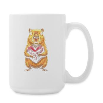 Motif de cœur de castor - Grande tasse 440 ml - blanc - Droite