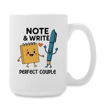 Note & Write Perfect Couple Fun Design - Große Tasse 440 ml - Weiß - Rechts
