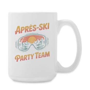 Apres Ski Berge Party Team Skibrille - Große Tasse 440 ml - Weiß - Rechts