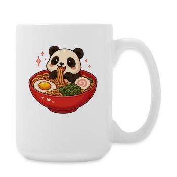 Panda with noodles ramen kawaii panda - Large Mug 440 ml - white - Right