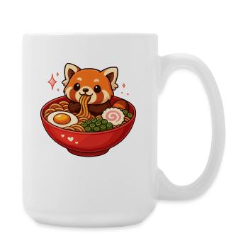 Red Panda with Noodles Ramen kawaii Red Panda - Large Mug 440 ml - white - Right