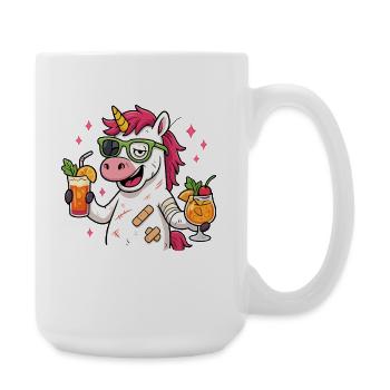Party Unicorn, Cocktail Hungover Shirt - Large Mug 440 ml - white - Right