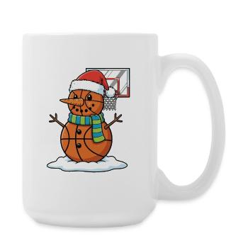 Basketball Snowman Xmas Graphic for Bball Fans Kid - Large Mug 440 ml - white - Right