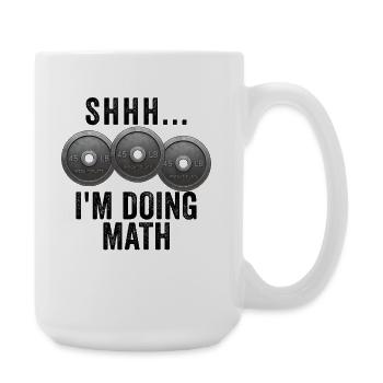 Chut... Je fais des calculs en poids à la salle de sport – l - Grande tasse 440 ml - blanc - Droite