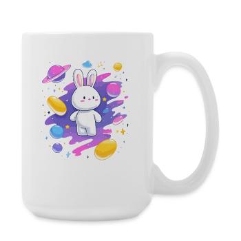 Galaktischer Hase im Nebel - Große Tasse 440 ml - Weiß - Rechts
