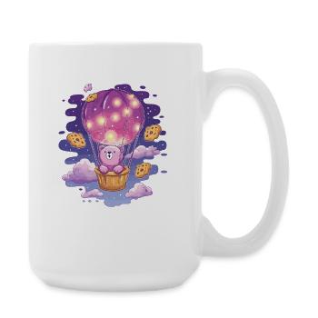 Bärenballon im Cookie-Himmel - Große Tasse 440 ml - Weiß - Rechts