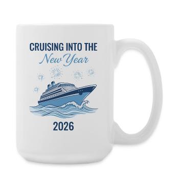 Feuerwerk auf dem Weg ins neue Jahr 2026 - Große Tasse 440 ml - Weiß - Rechts