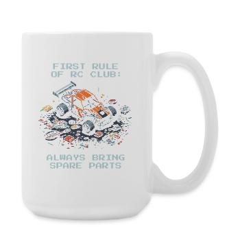 Erste Regel: Ersatzteile dabei haben | RC Cars - Große Tasse 440 ml - Weiß - Rechts