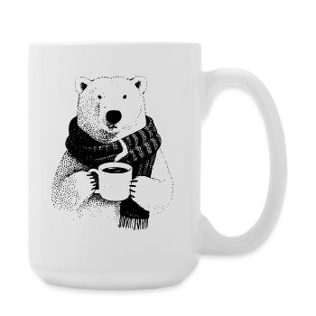 Coffee Polar Bear - Large Mug 440 ml - white - Right