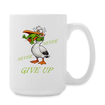 Cigogne - Grenouille ne jamais abandonner - Grande tasse 440 ml - blanc - Droite