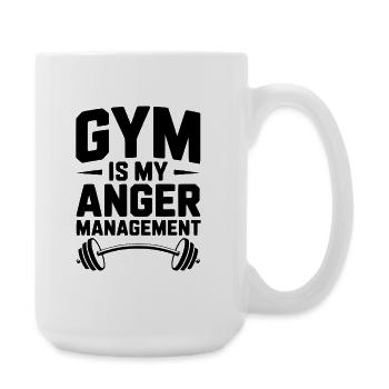 Das Fitnessstudio ist mein Aggressionsbewältigung - Große Tasse 440 ml - Weiß - Rechts