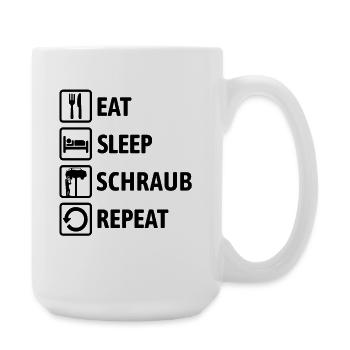 Eat Sleep Screw Repeat - Mechanic Mechanic - Large Mug 440 ml - white - Right