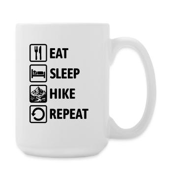 Eat Sleep Hike Repeat - Hiking - Mountains - Large Mug 440 ml - white - Right