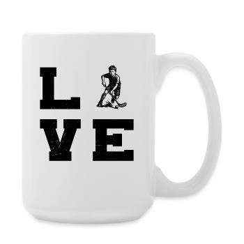 Kurz und klar Floorball - Große Tasse 440 ml - Weiß - Rechts