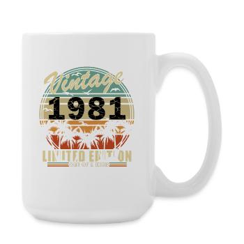 Vintage 1981 Limited Edition Palm Sunset - Large Mug 440 ml - white - Right