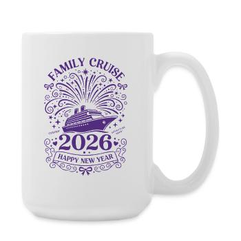 2026 Family Cruise Happy New Year Ahoy - Large Mug 440 ml - white - Right