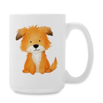 Dog Friend – Sweet and Cute Illustration - Large Mug 440 ml - white - Right