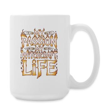 Witchcraft My Passion My Tarot Reading Wicca - Große Tasse 440 ml - Weiß - Rechts
