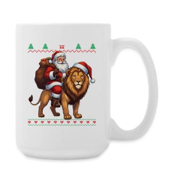Fun Ugly Santa Christmas Sweater - Large Mug 440 ml - white - Right