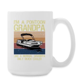 Cool Pontoon Boat Design for Grandpa Men Pontoon - Große Tasse 440 ml - Weiß - Rechts