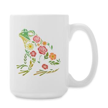 Frog Flowers - Large Mug 440 ml - white - Right