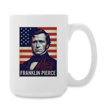 Franklin Pierce Vintage Poster - Large Mug 440 ml - white - Right