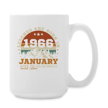 January 1966 Vintage Retro Birthday Gift - Large Mug 440 ml - white - Right