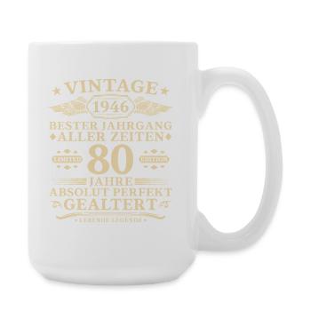 80 Years Perfectly Aged 1946 Vintage - Large Mug 440 ml - white - Right