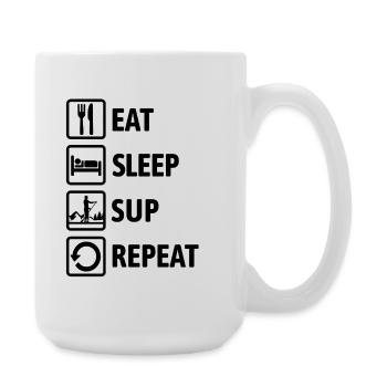 Mange, Dors, SUP, Répétez - Standup Paddling - Grande tasse 440 ml - blanc - Droite