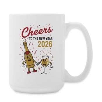 Cheers To The New Year 2026 Party Fireworks Theme - Large Mug 440 ml - white - Right