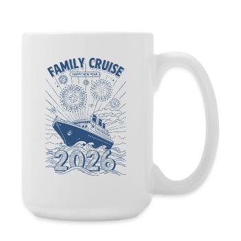 Family Cruise 2026 Happy New Year Fireworks - Large Mug 440 ml - white - Right