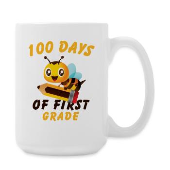100 Days of first grade 100th of school - Large Mug 440 ml - white - Right