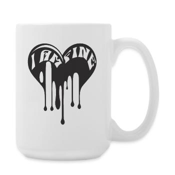 I am Fine Dark Heart It's Fine Everything is Fine - Große Tasse 440 ml - Weiß - Rechts
