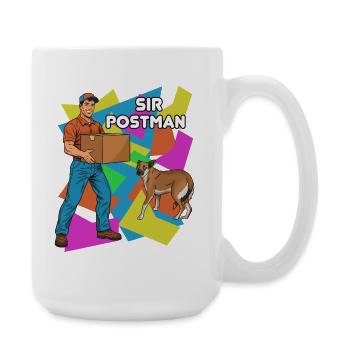 Facteur confiant et chien (PopArt) - Grande tasse 440 ml - blanc - Droite