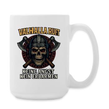 Valhalla Calls Warrior, Viking Saying Shirt - Large Mug 440 ml - white - Right