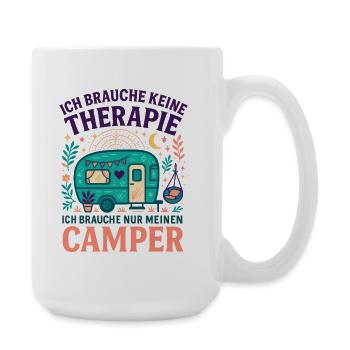 Camping-thérapie : Amour des campeurs, disant la caravane - Grande tasse 440 ml - blanc - Droite