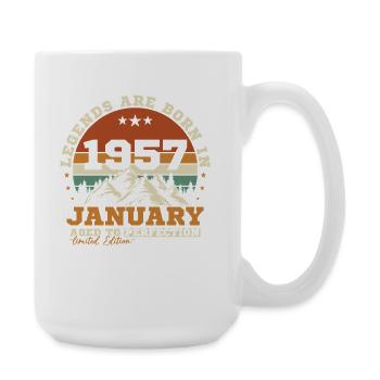 Januar 1957 Vintage-Retro-Geburtstagsgeschenk - Große Tasse 440 ml - Weiß - Rechts