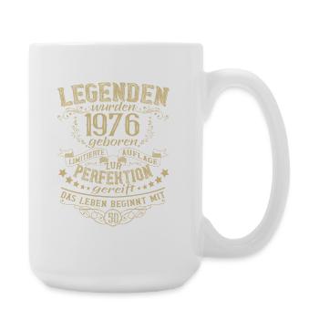 50 Geburtstag Legenden Vintage Retro 1976 - Große Tasse 440 ml - Weiß - Rechts